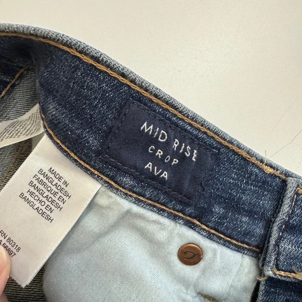 Lucky Brand Jeans Womens 6/28 Blue Ava Mid Rise Crop Denim Slim Fit‎ - Picture 8 of 11